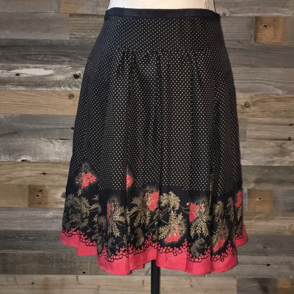 Ted Baker London Dresses & Skirts - Ted Baker London silk polka dot/floral skirt Sz 6